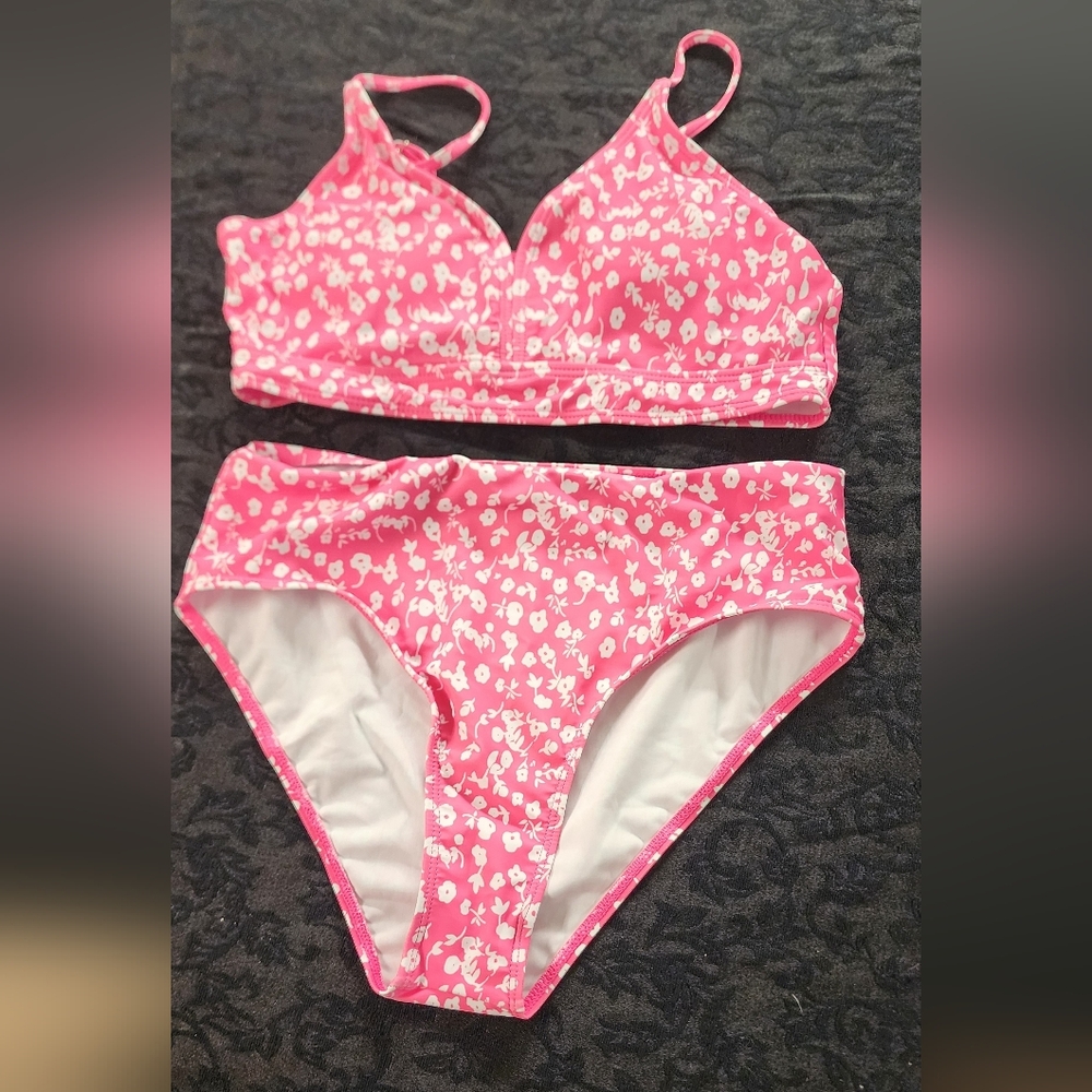Pink Floral Swimwear Set